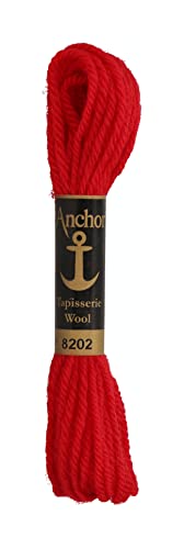 Anchor 4238000-08202 Stickgarne, 100% Wolle, hochrot, 10m, 10 Meter von Anchor