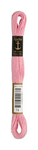 Anchor 4335000-00074 Stickgarne, 100% Baumwolle, pastell rosa, 10m, 10 Meter von Anchor