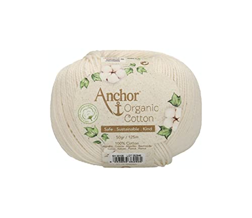 Anchor Organic Cotton, 50G, Stärke: 4, Aufmachung: 125M natural Häkelgarne von Anchor