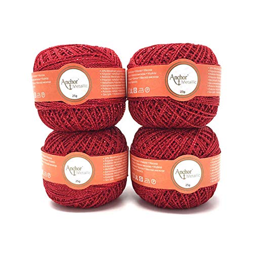 Anchor Artiste Metallic 4x25g Rot-glänzend von Anchor