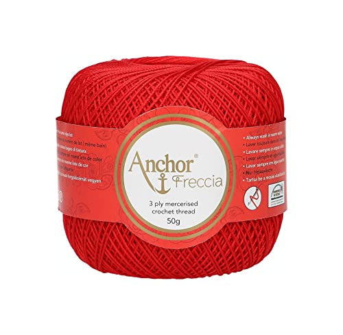 Anchor Freccia Stärke 12 4771012-00046 rot Häkelgarn, 100 % Baumwolle von Anchor