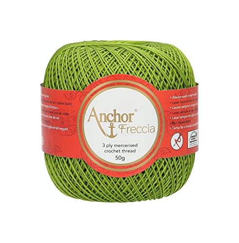Anchor Freccia Stärke 12 4771012-00255 grün Häkelgarn, 100 % Baumwolle von Anchor