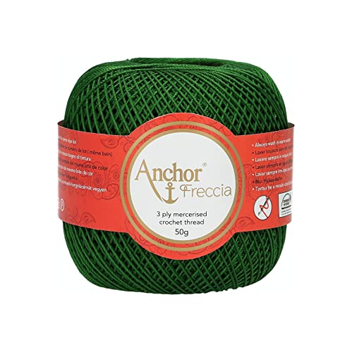 Anchor Freccia Stärke 12 4771012-00322 grün Häkelgarn, 100 % Baumwolle von Anchor