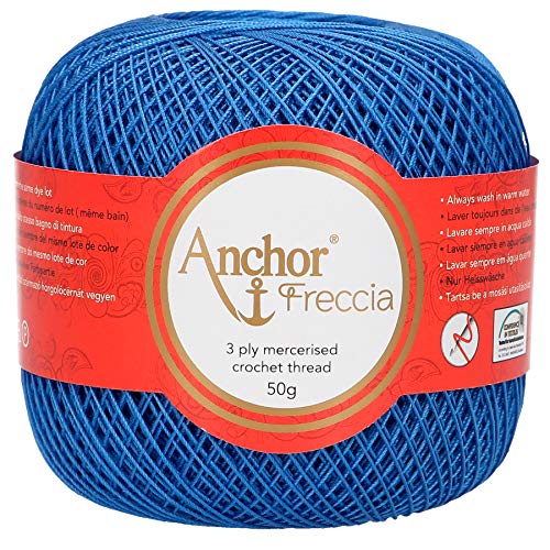Anchor Freccia Stärke 16 4771016-00142 blau Häkelgarn, 100 % Baumwolle von Anchor