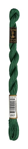 Anchor Stickgarne, 100% Baumwolle, moosgrün, Stärke 5, 21m, 7 von Anchor