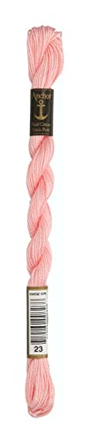 Anchor Perlgarn Stärke 5 4585000-00023 rose Stickgarn, 100 % Baumwolle, 5g Strängchen von Anchor