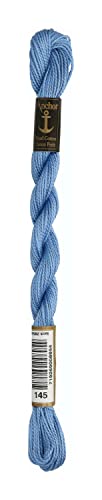 Anchor Perlgarn Stärke 5 4585000-00145 hellblau Stickgarn, 100 % Baumwolle, 5g Strängchen von Anchor