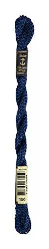 Anchor Stickgarne, 89% Baumwolle, 11% Metallised Polyester, blau, Stärke 5, 5 g, 7 von Anchor