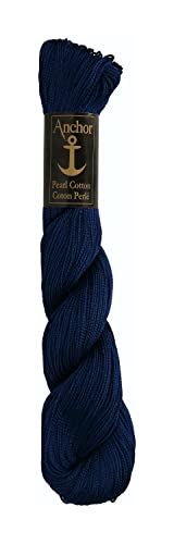 Anchor 4301005-00150 Stickgarne, 100% Baumwolle, nachtblau, Stärke 5, 198m, 57 Gramm von Anchor