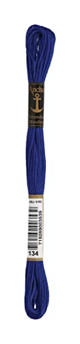 Anchor Sticktwist 4635000-00134 dunkelblau Stickgarn, 100 % Baumwolle von Anchor