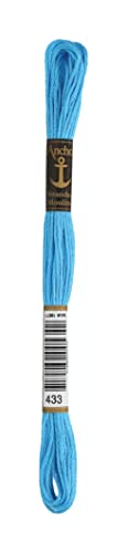 Anchor Sticktwist 4635000-00433 blau-türkis Stickgarn, 100 % Baumwolle von Anchor