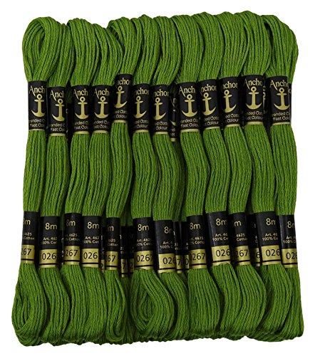 Anchor Stranded Cotton Hand Stickgarn Floss Packung mit 25 Skeins-Grun von Anchor