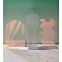 Acryl Regenbogen Vase, Irisierende Blumenvase, Wohnkultur, Abstrakt, Dekoration, Geschenk von Anchortwentyfour
