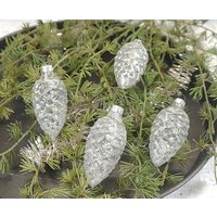 4Er Set Antiker Christbaumschmuck Aus Hauchfeinem Glas - Zapfen Weihnachtsschmuck, Weihnachtsornamente Lauscha Mit Dekoschnee von AnciennesValeurs