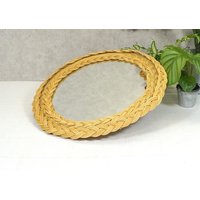 70Er Jahre Spiegel, Wandspiegel, Spiegel Mit Rattan, Korb, Weide 70Er Jahre Spiegel, Wandspiegel, Spiegel Mit Rattan, Korb, Weide von AnciennesValeurs