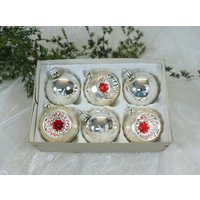 Alter Weihnachtsschmuck Aus Glas - 6 Weihnachtskugeln, Christbaumkugeln Ornamente, Baumschmuck Weihnachten von AnciennesValeurs