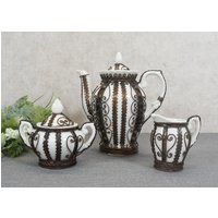 Kleines Service, Kaffeeservice, Mokkaservice - Porzellan Mit Metallmontur 20Er/ 30Er Jahre von AnciennesValeurs