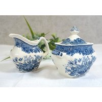 Mason's Ascot England - Milchkännchen, Sahnekännchen + Zuckertopf, Zucker Dose Ironstone Blau Mason's Ascot England - Milchkännchen, Sahnekännchen + Zuckertopf, Zucker Dose Ironstone Blau von AnciennesValeurs