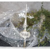 Spitze, Christbaumspitze - Silber Dekoschnee Weihnachtsbaumspitze, Weihnachtsschmuck, Reflexkugel 60Er Jahre Spitze, Christbaumspitze - Silber Dekoschnee Weihnachtsbaumspitze, Weihnachtsschmuck, Reflexkugel 60Er Jahre von AnciennesValeurs