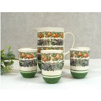 Villeroy Und Boch "Parma' Saftkrug, Karaffe Mit 5 Bechern - Keramik 80Er Jahre von AnciennesValeurs