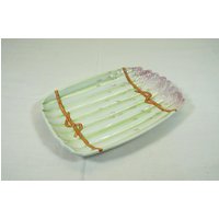 Vintage Majolika Spargel-Platte, Servierplatte, Teller, Spargelteller - Keramik Made in Italy von AnciennesValeurs