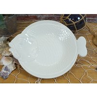 Vintage Platte, Servierplatte, Teller, Fischteller - Geschirr 60Er Jahre Maritim von AnciennesValeurs