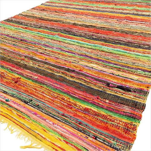 Ancient Wisdom Luxuriöser Flickenteppich, recyceltes Material, 150 cm x 90 cm, handgewebt, Gelb Ancient Wisdom Luxuriöser Flickenteppich, recyceltes Material, 150 cm x 90 cm, handgewebt, Gelb von Ancient Wisdom