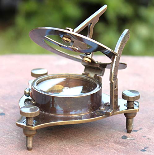 Vintage Antik-Stil Messing Sonnenuhr Kompass Maritim Nautischen Kompass Schreibtisch Dekor von Medieval Replicas