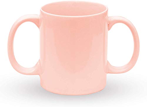 AncientImpex Keramikbecher mit zwei Griffen für sicheren Halt, BPA-frei, Doppelgriff-Keramikbecher zur Unterstützung von Tremors, 350 ml, cremefarben von ANCIENTIMPEX