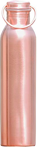 AncientImpex Reines Kupfer (99,74 %) matte Oberfläche Flasche mit Griff | Nahtlose auslaufsichere Kupferwasserflasche mit mattem Finish mit Griff 1000 ml von AncientImpex