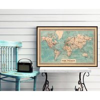 Alte Landkarte - Weltkarte Dekorative Große Print von AncientShades