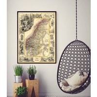 Bildschöne Landkarte Von Schweden Und Norwegen - Wunderschöne Vintage Restauriert, Feiner Druck Auf Papier Oder Leinwand Bildschöne Landkarte Von Schweden Und Norwegen - Wunderschöne Vintage Restauriert, Feiner Druck Auf Papier Oder Leinwand von AncientShades