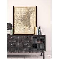 Wunderbarer Alter Stadtplan Von Philadelphia in Sepia-Tönen - Wandkartendruck Auf Papier Oder Leinwand von AncientShades