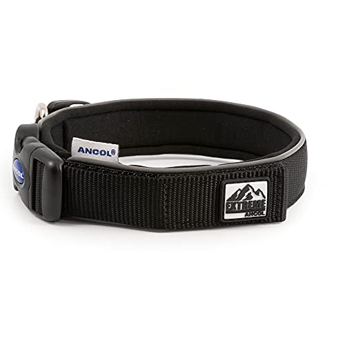 Ancol Extreme Hundehalsband, gepolstert, wetterfest, Schwarz, Größe 5 40-46 cm von Ancol