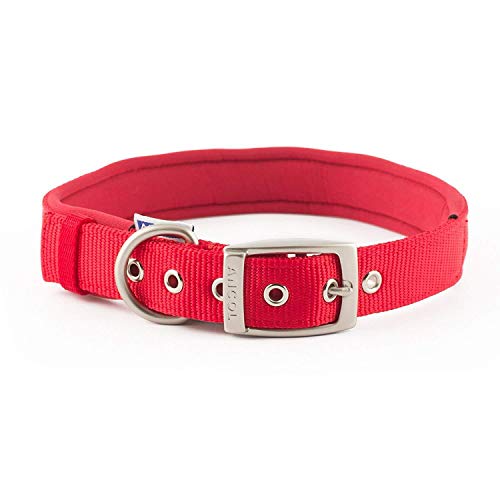 Ancol Heritage Hundehalsband Nylon, gepolstert, Large, Rot von Ancol