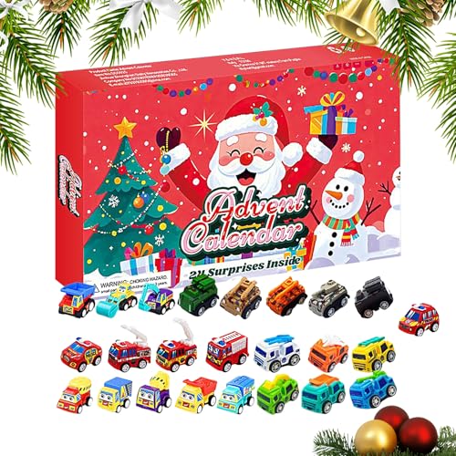 Ancsttu 24 Tage Adventskalender, Weihnachts Countdown Kalender Kinder Auto Spielzeug Set, Deko Für Kinder Reise Urlaub Zuhause Spielzimmer Dezember Söhne von Ancsttu