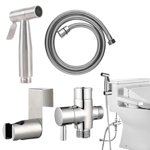 Ancsttu Bidet Sprayer,Stahl Windel Spritzset - Tragbarer Strahlregler Mit Druckregler Badezimmer Zubehör Für Frauen Baby Hygiene Ancsttu Bidet Sprayer,Stahl Windel Spritzset - Tragbarer Strahlregler Mit Druckregler Badezimmer Zubehör Für Frauen Baby Hygiene von Ancsttu