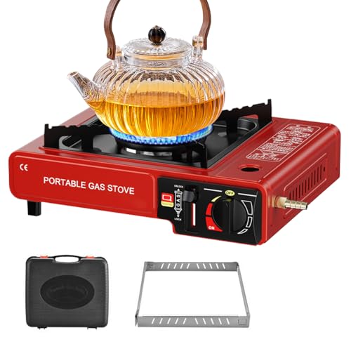 Ancsttu Campingkocher,Tragbarer Gaskocher - 2-in-1 Kompaktkocher Für Wanderung Picknick Outdoor Abenteuer Mit Zubehör von Ancsttu