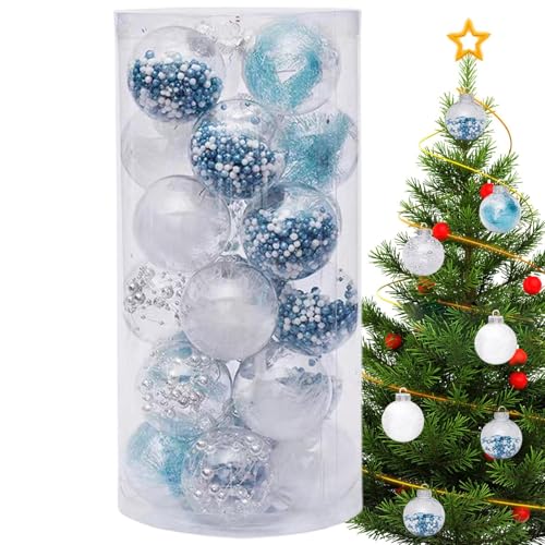 Ancsttu Christbaumschmuck Kugeln | 24 Stück Christbaumschmuck Set,Festliche Deko Für Wände Treppen Türen Schreibtisch Büro Raum Fenster Türrahmen Schule von Ancsttu