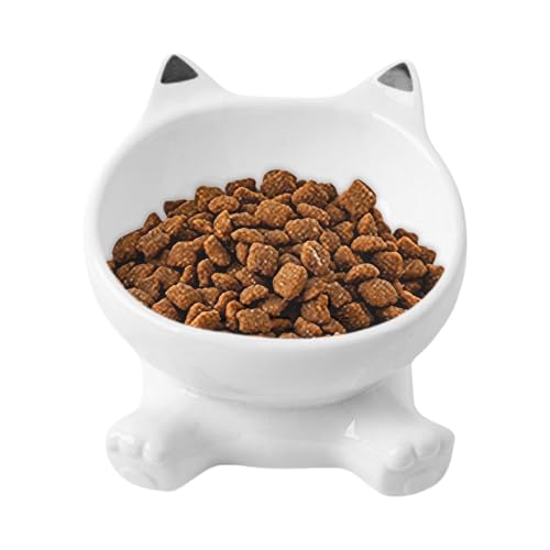 Ancsttu Erhöhte Katzenschüssel | Katzennapf Erhöht,Keramik Futternapf Mit Neigung Kippsicher Für Kitten & Welpen Trinken Fressen Wohnung Stadtleben von Ancsttu