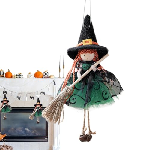 Ancsttu Halloween Hexe Puppen, Halloween Hängende Hexenpuppe, Requisite Deko Ornament Sammlerstück Aufhängbar Für Fenster Garten Terrasse Spukhaus von Ancsttu