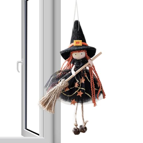 Ancsttu Halloween Hexe Puppen, Halloween Hängende Hexenpuppe, Requisite Deko Ornament Sammlerstück Aufhängbar Für Fenster Garten Terrasse Spukhaus von Ancsttu
