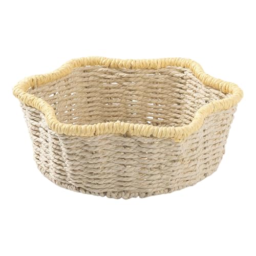 Ancsttu Handgewebter Servierkorb | Lebensmittel Aufbewahrung Imitat Rattan Korb für Küche,Handgeflochten Aufbewahrungskorb Für Obst Snacks Küche Esstisch Wohnzimmer Hochzeit Ostern Weihnachten von Ancsttu