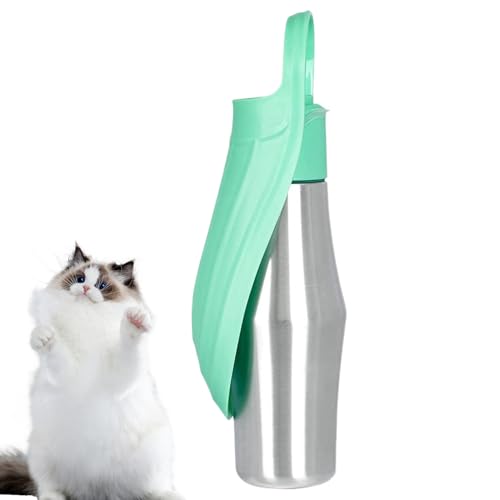 Ancsttu Hundetrinkflasche Für Unterwegs | Wasserspender Für Welpen Mit Napf,750ml Edelstahl Auslaufsicher Behälter Für Hund Katze Wanderung Camping Outdoor von Ancsttu