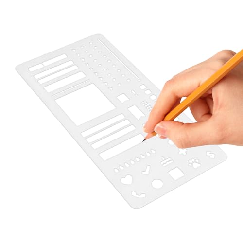 Ancsttu Kalender Schablone - Journal Vorlage | Zeichenlineal Zubehör für Basteltagebuch Punktelistengestaltung Planungslesezeichen Banner Gewohnheitstracker von Ancsttu