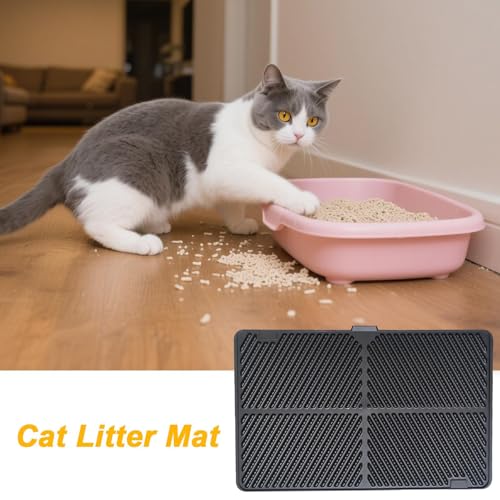 Ancsttu Katzenklo Matte, wasserdichte Katzenklo Unterlage, Zusammenklappbare Große Matte Für Wohnzimmer Und Innenbereich Katzenfutterplatz von Ancsttu