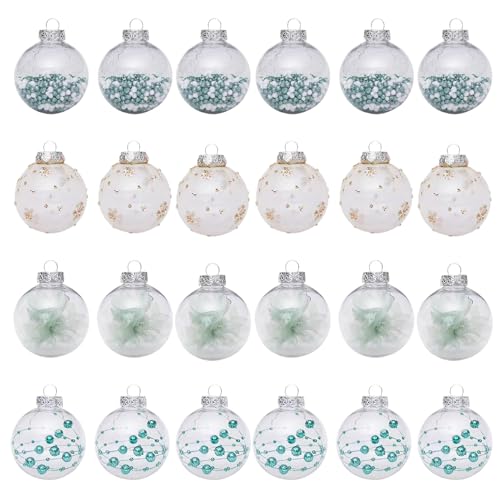 Ancsttu Klare Christbaumkugeln - 24 Stück Christbaumschmuck Set,Festliche Deko Für Wände Treppen Türen Schreibtisch Büro Raum Fenster Türrahmen Schule von Ancsttu