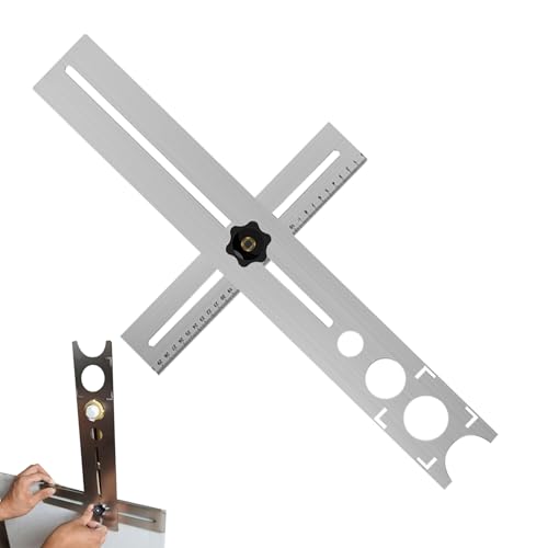 Ancsttu Locher, Edelstahl Locher Messbereich 300mm, Ausrichtschablone 25 mm 40 mm 45 55 60 Für Markierung Bohrloch Küchenarbeitsplatte & Sanitärinstallationen von Ancsttu