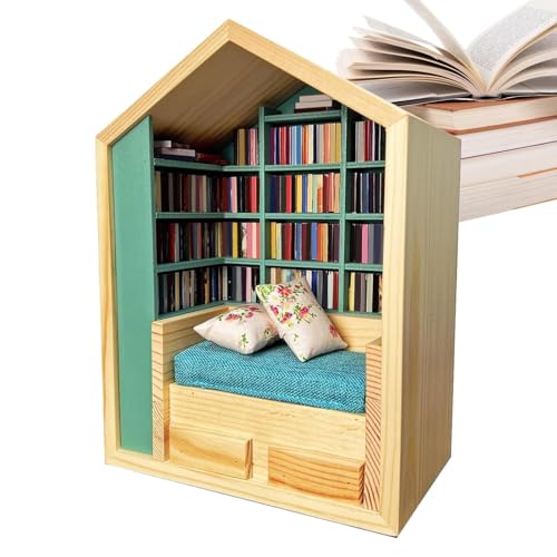 Ancsttu Miniatur - BuchZappelspielzeug - Miniatur Haus mit 200 Büchern und 2 Kissen für Kinder und Erwachsene Wohnheim Reisen Wohnzimmer Nachttisch Schlafzimmer Schreibtisch Kinderzimmer von Ancsttu
