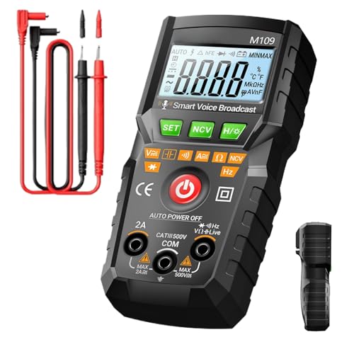 Ancsttu Multimeter Prüfgerät - 4000 Zählbereich Spannungs Strom Messgerät | Mit Sprachansage Elektronisches Prüfgerät Für Elektriker Gerätewartung Und Autobatterie-Reparatur von Ancsttu